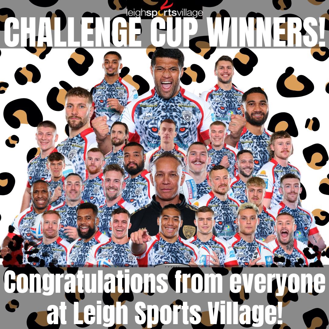 A massive CONGRATULATIONS 🍾🎉🏉 to <a href="/LeighLeopardsRL/">Leigh Leopards</a> 🐆 on WINNING THE CHALLENGE CUP 🏆

We can’t wait to welcome you back to the Leopards Den. Let the celebrations begin😁
#winners #feelingproud #challengecup2023 #leigh #BeTheRoar #leighleopards #celebrate