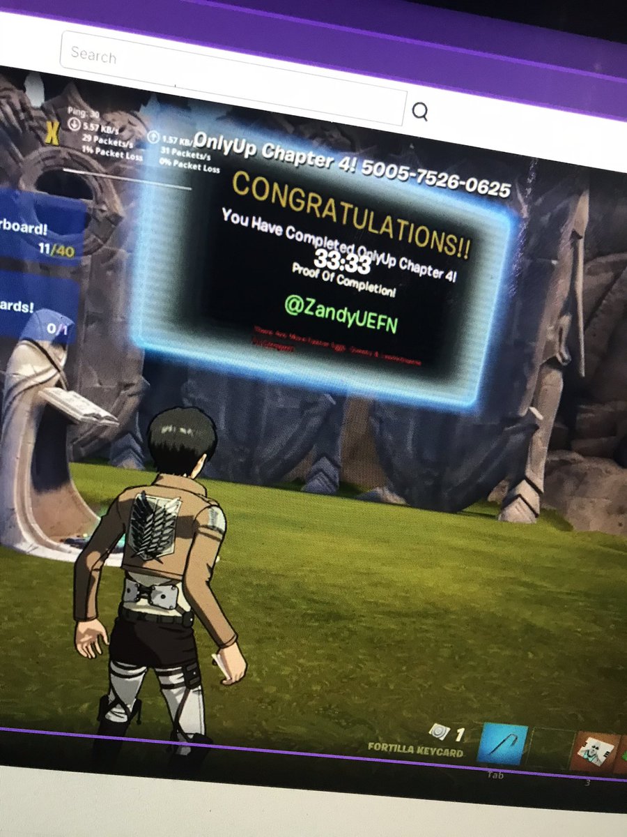 KookieDouhTaken's tweet photo. Got third in best time going for wr next stream the whole thing on twitch #zandyonlyup #onlyupzandy @ZandyUEFN https://t.co/OiroizbwSU