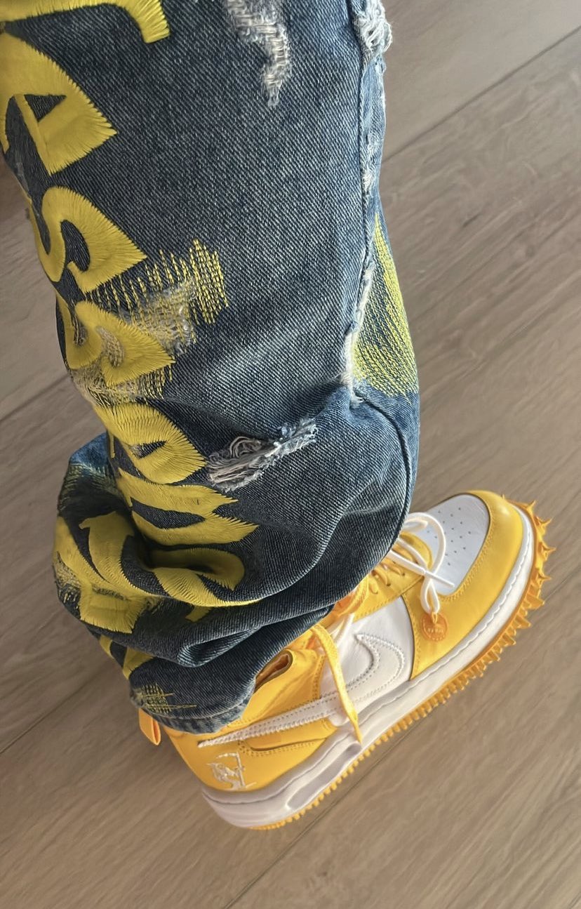 Off-White and Nike's AF1 Mid SP in Varsity Maize