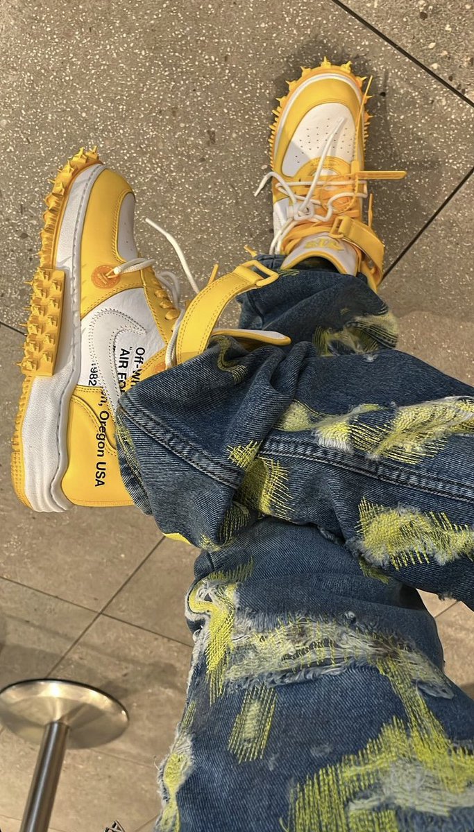 Off-White and Nike's AF1 Mid SP in Varsity Maize