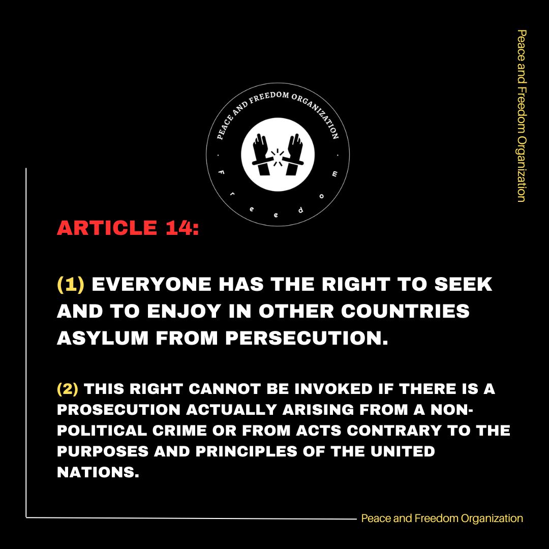 PeaceFreedomO's tweet photo. Article 14: 
 #HumanRights https://t.co/DlHrmO7OKZ