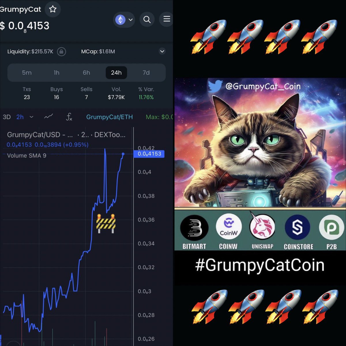 MH95132409's tweet photo. @yourcryptodj #GrumpyCatCoin  #GrumpyCat_Coin

UNSTOPPABLE  🚀🚀🚀🚀🚀 https://t.co/9qYRZig8mr
