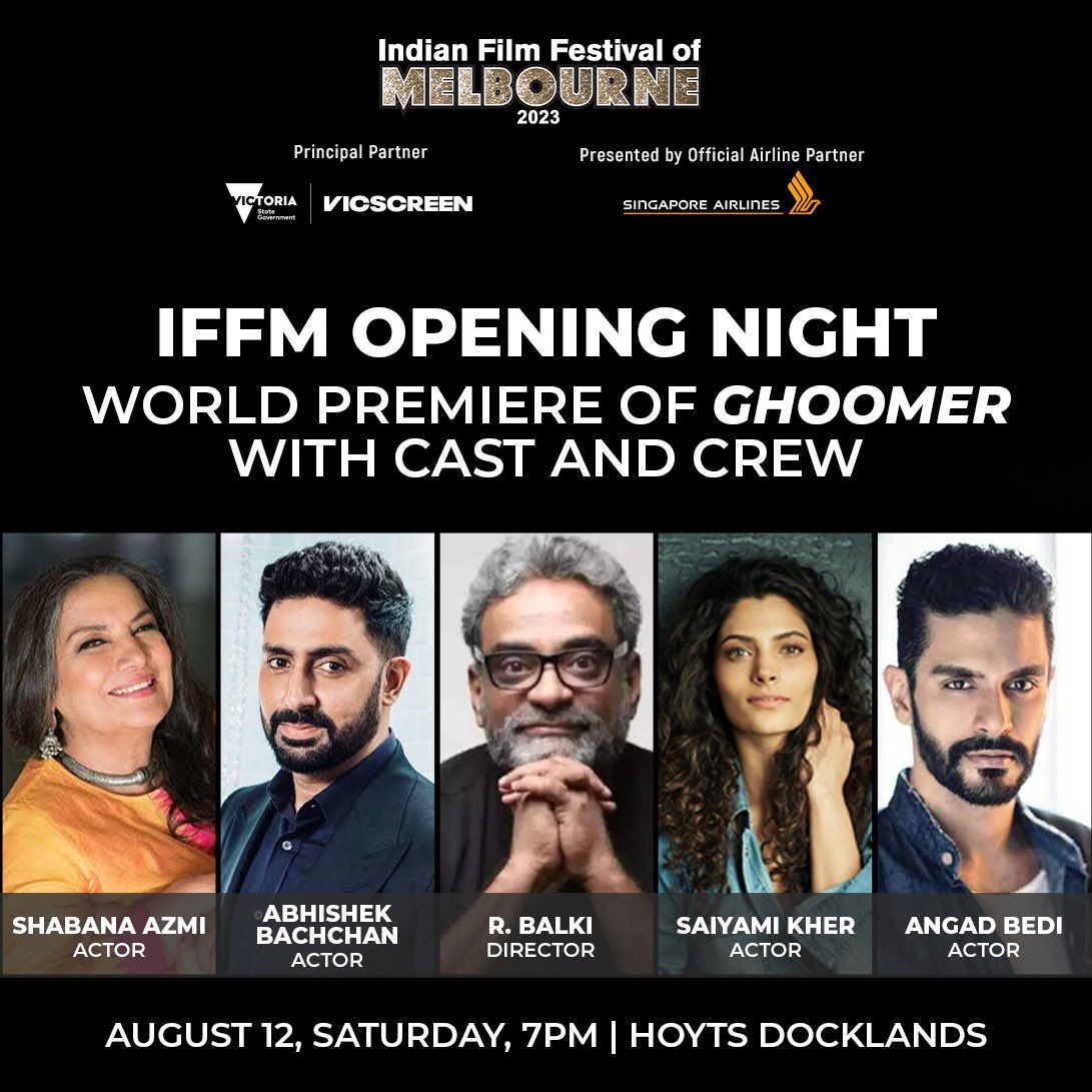 ABFAIndia's tweet image. The world will get to see the brilliance of @juniorbachchan at World Premiere of #Ghoomer at the #IFFM #GhoomerInMelbourne #6DaysToGhoomer
@SrBachchan