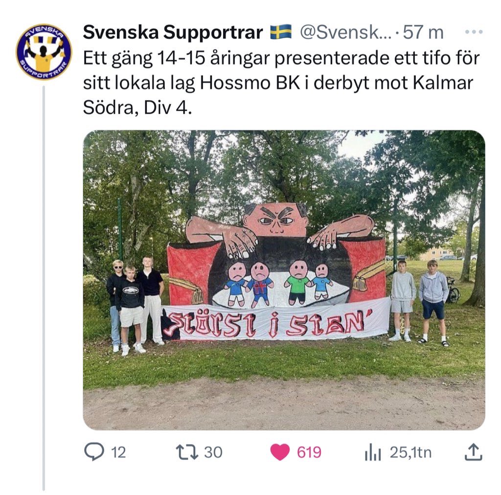 Marcusthapper's tweet photo. Ska vi inte bara ge dom här grabbarna en sick tifo-kassa? Svenska fotbollstwitter unite https://t.co/DPhg37Sq3x