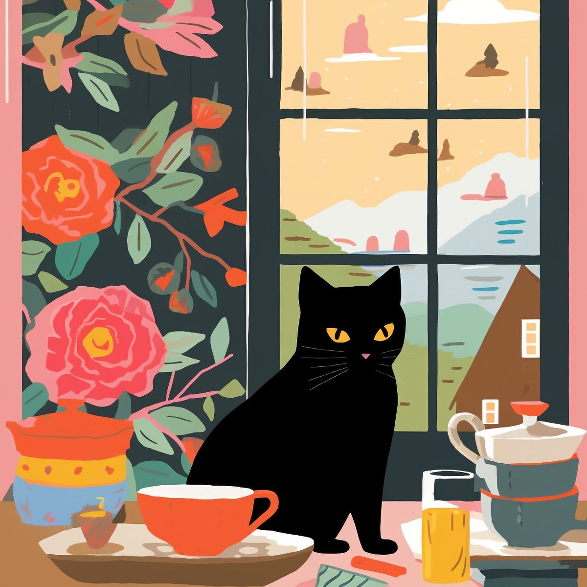 ohlala__studio's tweet photo. Black Cat with Coffee_C007
#cat #cat6 #catavento #catbelly #catdiary #catniphigh #catsitting #catsuit #dinnerset #cat_delight #catalogo #catlover #catportrait #cattery #catloaf #midjourney #midjourneyai #aiart https://t.co/BzjhVCKU17
