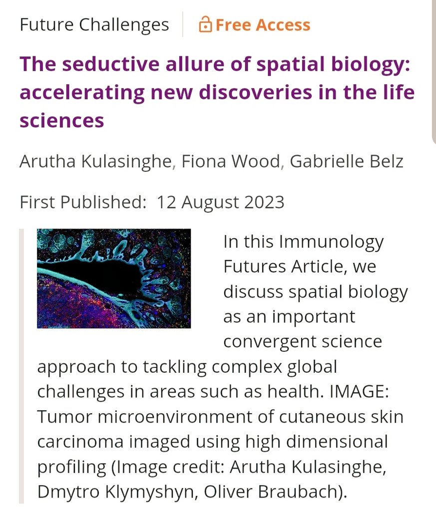 We're bringing #spatial back @ImmunolCellBiol #ConvergentScience @Pinkcigarette2 @ProfGabBelz onlinelibrary.wiley.com/doi/full/10.11…