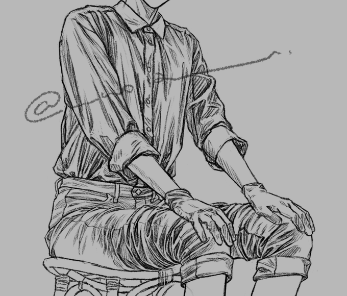 服の皺に異様な執着を見せる審神者✍️ 