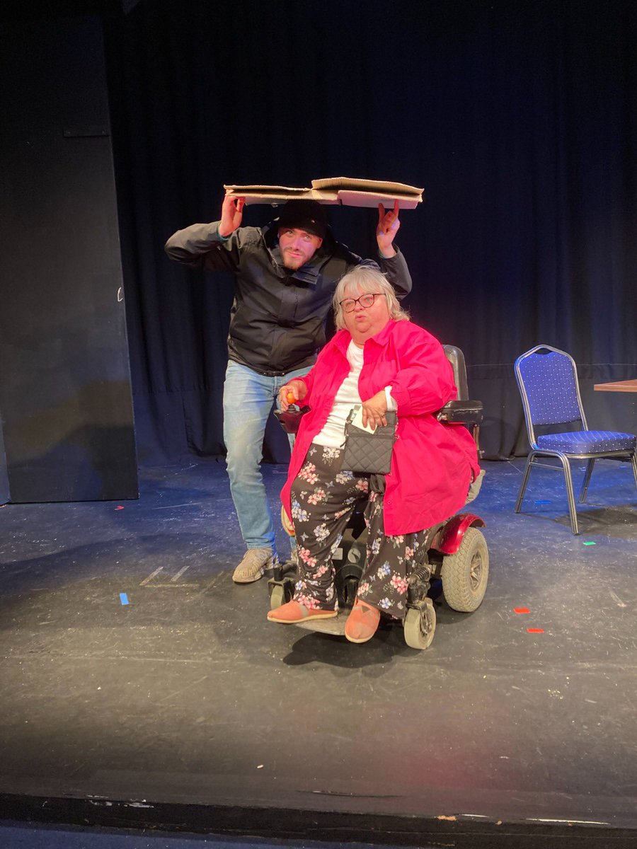BattyHatsters's tweet photo. Come and hear Audrey and Jack’s moving story every day next week, Mon-Sat at 11:30am @theSpaceUK Venue 53 (Surgeons’ Hall) #Disability #homelessness #newwriting #spokenword https://t.co/cebhpyubrW