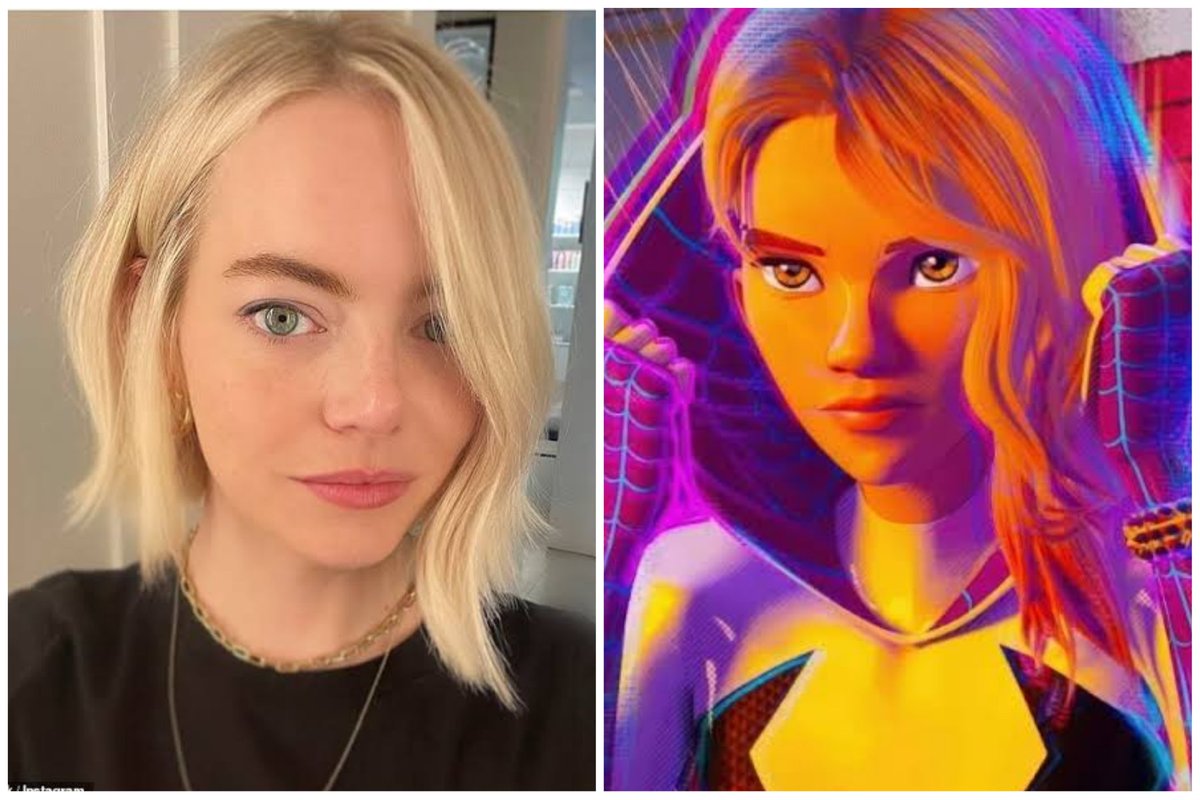 Emma Stone อวดลุคใหม่ ตัดผมสั้นและผมสีบลอนด์ ซึ่งดูแล้วทำให้แฟนๆนึกถึง Gwen Stacy ใน Spider-Man: Across The Spider-Verse #EmmaStone #SpiderVerse #MarvelStudios