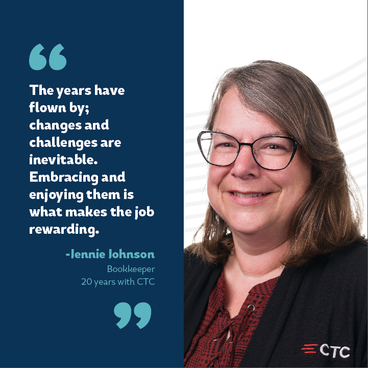 Congratulations to Jennie, who celebrates 20 years with CTC.
#goctc #ctcculture
