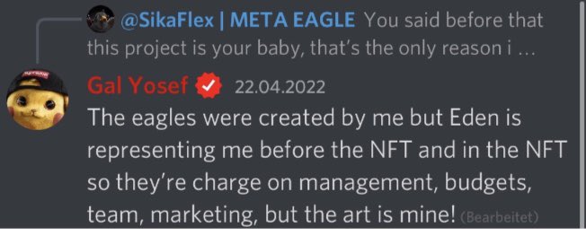 ‘Galyverse it’s my own project’ -> 2 months later ‘The art is mine’  (this is when it was fully minted and he / eden received 14M $)