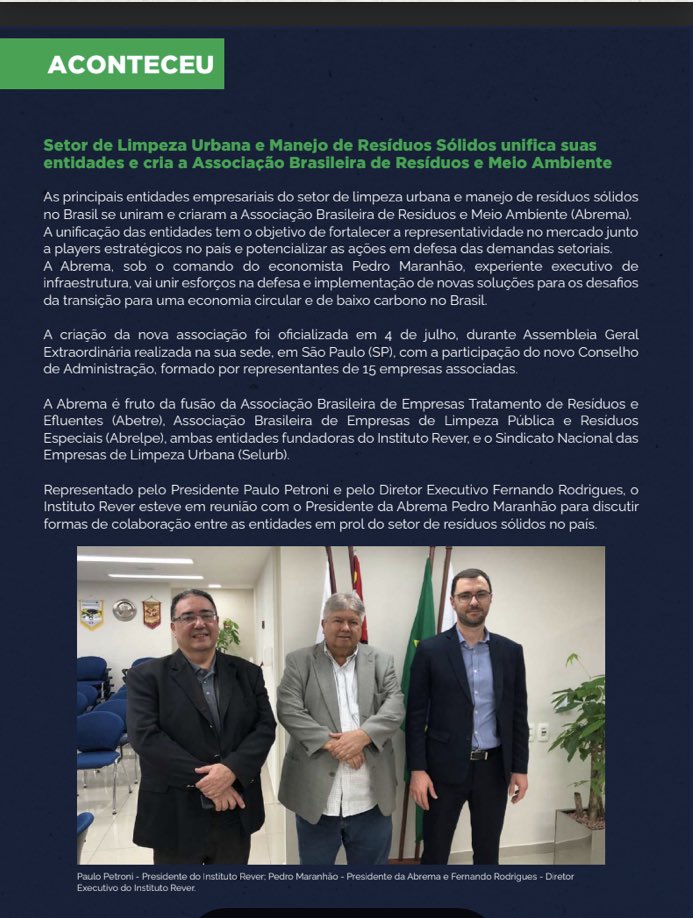 BrasilCerv's tweet photo. Está no ar a nova edição do "Rever News" 

Fique por dentro do mercado de Logística Reversa no Brasil.

https://t.co/AuUa0DPybq…

#desenvolvimentosustentavel 
#logisticareversa https://t.co/K78UHbISpt