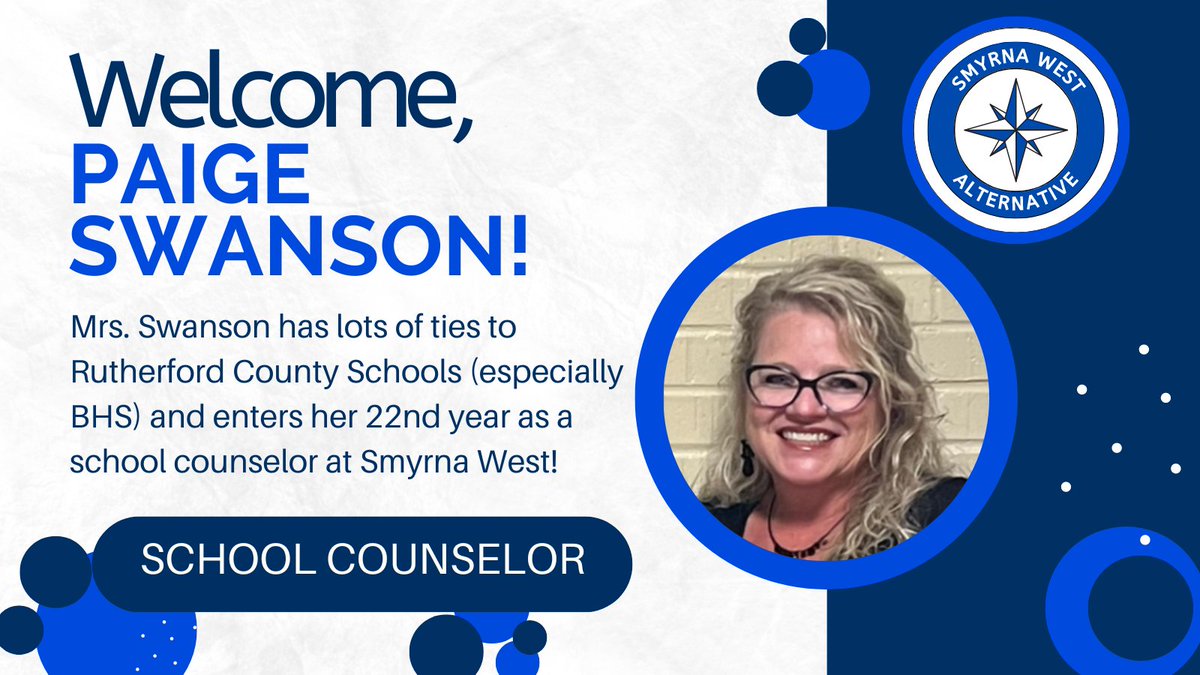 SWAbookreview's tweet photo. Please help us welcome Paige Swanson to Smyrna West! Mrs. Swanson has three degrees from MTSU and three BHS graduates in her family. We are happy x 3 to have her join us! #swafamily #goodthingshappeningatswa https://t.co/j9EzQQumvE