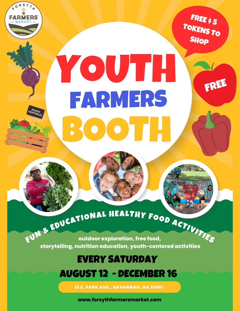 Get ready for some fun with the kids at the Forsyth Farmers' Market today and every Saturday until December 18th! Come by and sample delicious produce, enjoy activities &amp; make memories w/ the family. #forsythfarmersmarket #nationalfarmersmarketweek #fun #savannah #morethanamarket
