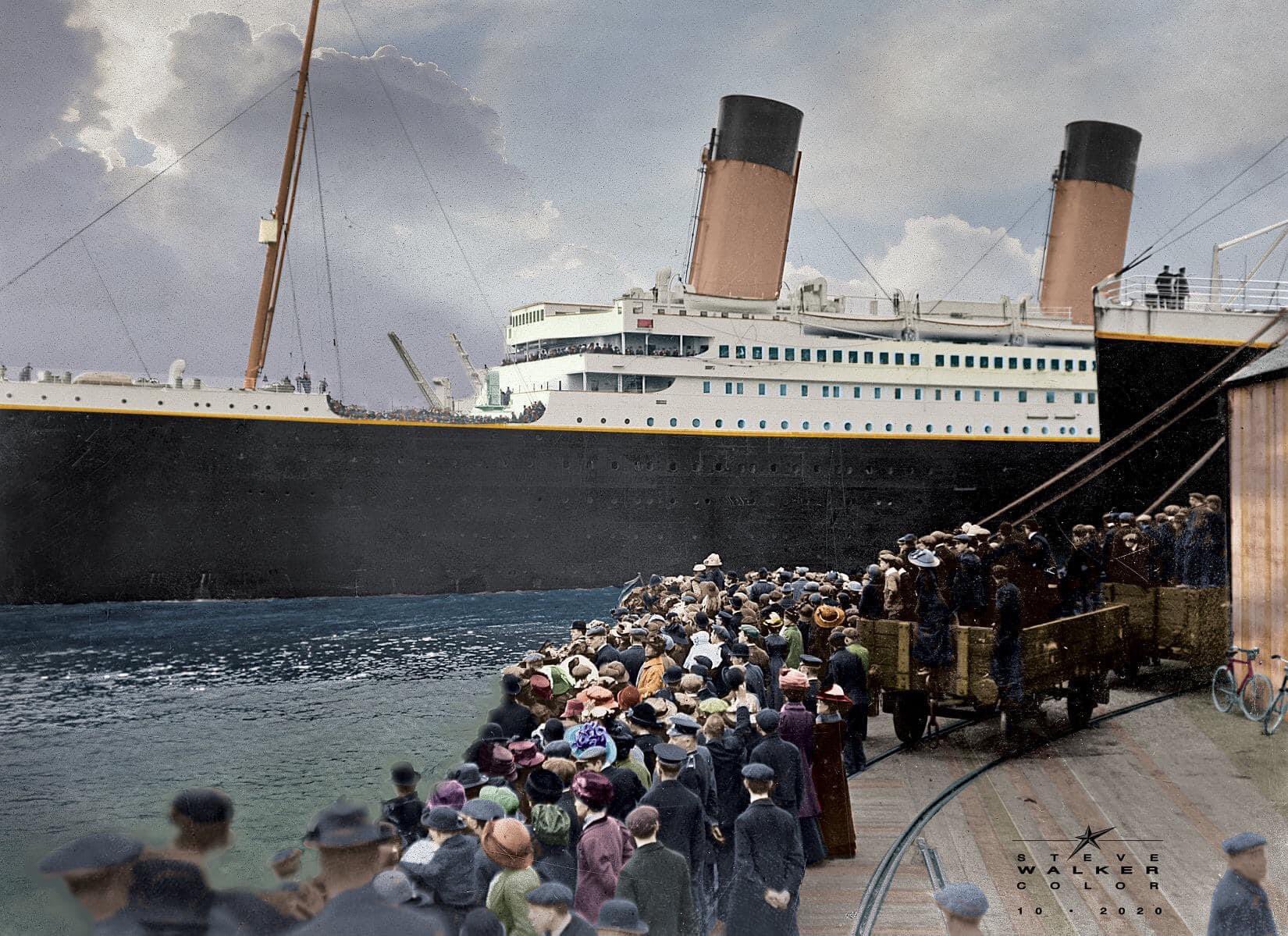 Historic Hub on X: "RMS Titanic departing from Pier 44 in Southampton, England on April 10, 1912. Colorized by Steve Walker. https://t.co/sA1sDImW0t" / X