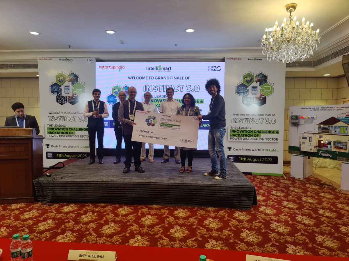 Intelli_Smart's tweet photo. ✨ INSTINCT 3.0 Grand Finale Awards✨

Team 'IRIIS' bagged the first runner-up title for the challenge - 'Smart Meter as a Hub for Multiple Appliances', with their prospective ideas and innovative solutions.

We congratulate the team and wish they achieve even more incredible feats in the future. 🏆🥳

#INSTINCT #Hackathon #innovation #InnovationUnleashed #startup #FINALE
