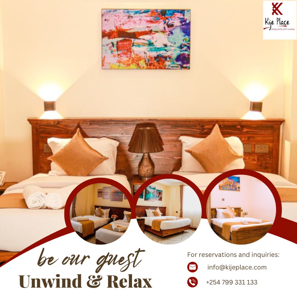 kije_place's tweet photo. Discover Nairobi's hidden gem, Kije Place! 🌆 
Affordable luxury meets delectable cuisine in our oasis of comfort. 🏨🍽️ Escape the routine and elevate your weekends with us – where every stay is a delightful adventure! ✨ #AffordableElegance #WeekendGetaway #KijePlaceNairobi" https://t.co/5Y31WGmDvU