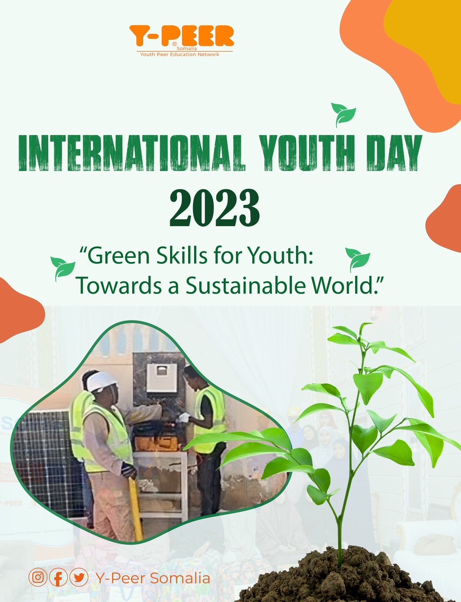 Happy #international_Youth_Day. #Ypeer is committed economic empowerment to #Somali_Youth through provision of green skills to contribute a sustainable economy. 
#GreenSkills #YouthDay2023