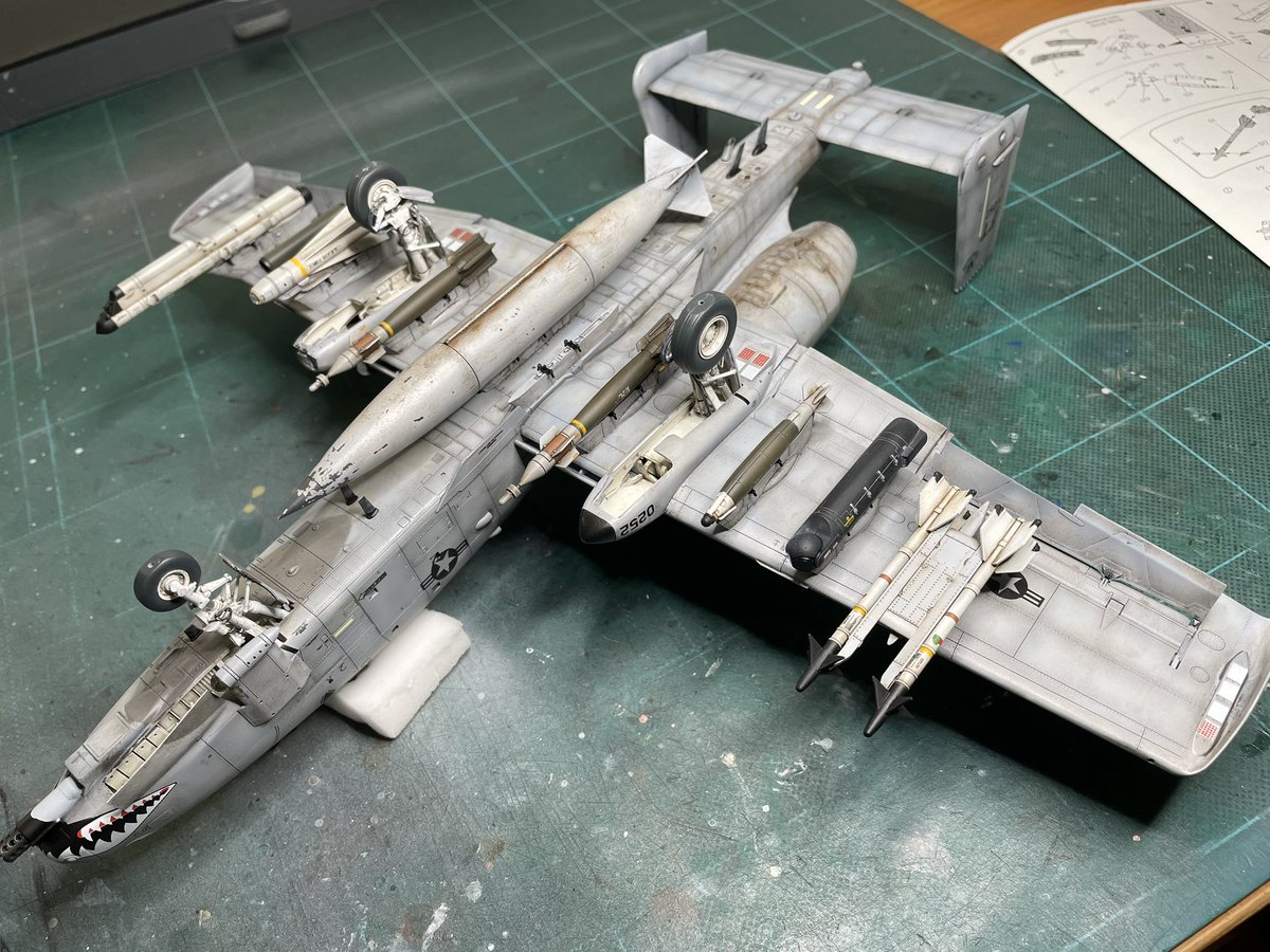 wakky1114's tweet image. Academy1/48A-10Thunderbolt Ⅱ進捗。夏季連休初日からA-10追い込み！いよいよ完成が見えて来ました！
#Academy
#a10thunderbolt