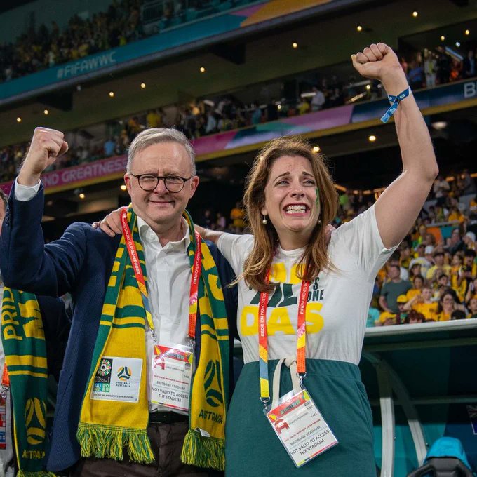 Dear <a href="/TheMatildas/">CommBank Matildas</a>, Australia's Sports Minister <a href="/AnikaWells/">Anika Wells MP</a> sums-up how all of Australia is feeling right now. Congratulations! We love you. Happy tears. 😊 ⚽️ #GoMatildas #TilitsDone #FIFAWWC #AUSvFRA #FIFAWomensWorldCup2023