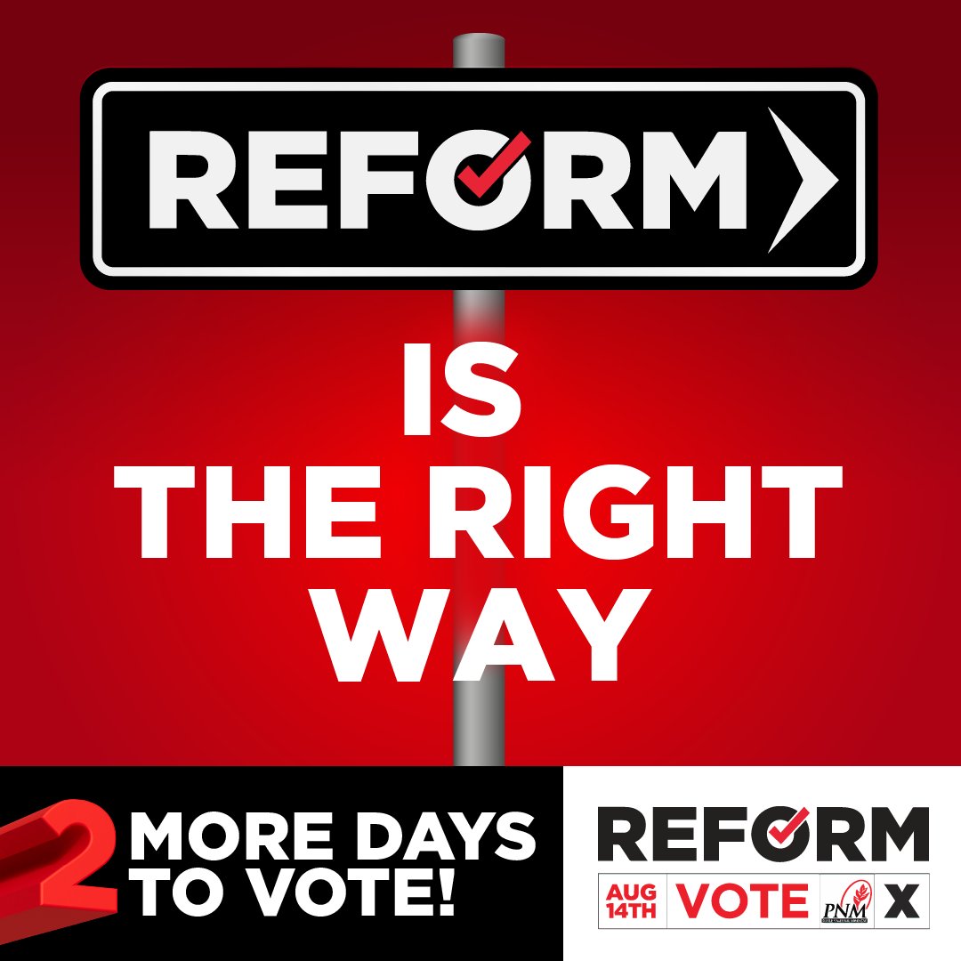 thepnmparty's tweet image. GET ON YOUR MARKS... 🏁

Just TWO days to GO ⏰ before we rally at the polls 📍 and choose Reform. Reform is the RIGHT way! ✅ Vote PNM on Monday, August 14th! 🗳️📆

#GreatIsThePNM
#RightReason #RightChoice #ReformLGE23  #MoreForYou #wevotingPNMonAug14