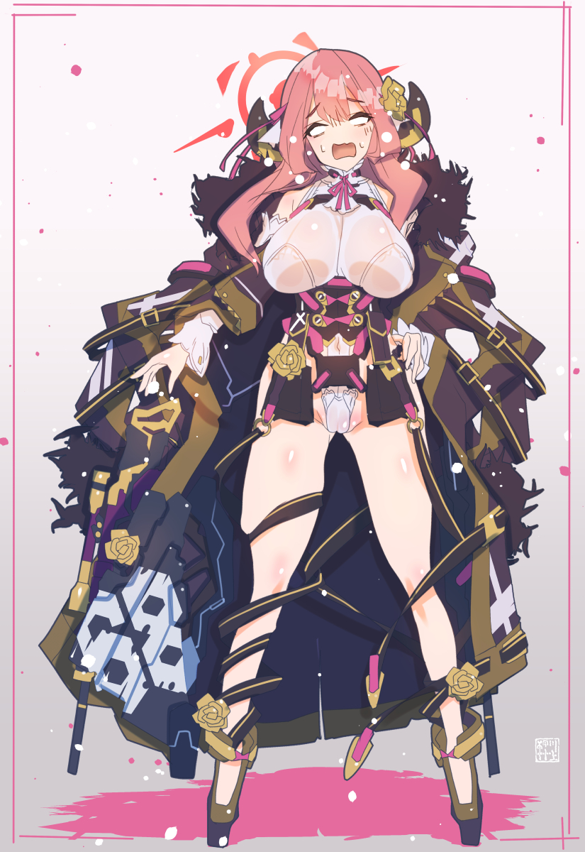 陸八魔アル(ブルアカ) 「ニコ動に高解像度版をアップしました皆様宜しく御願い致しますー添付は義務性の差分 」|川上稔のイラスト