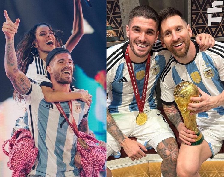MessiFranceFan_'s tweet photo. La petite amie de De Paul 🇦🇷 : « Après la coupe du monde, il est rentré ivre. J'ai dû m'occuper de lui comme un bébé, car il n'arrêtait pas de faire la fête. Alors je lui ai dit que je l'aimais, pour qu'il puisse se calmer. Puis il a répondu: " Je t'aime aussi Messi. " » ❤️ https://t.co/yAH34hwnL2