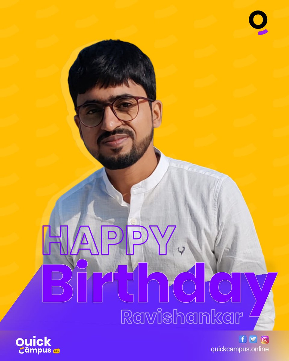 joinquickcampus's tweet image. 🎉 React into a joyful celebration! Happy Birthday, Ravishankar! Your code wizardry sparks magic. May bugs flee and features shine! 🎂#reactjs #QuickCampusLearning #education #school #schoolmanagementsystem #quickcampusonline  #Quicktouch #QT #schoolmanagement #schoolerpsoftware