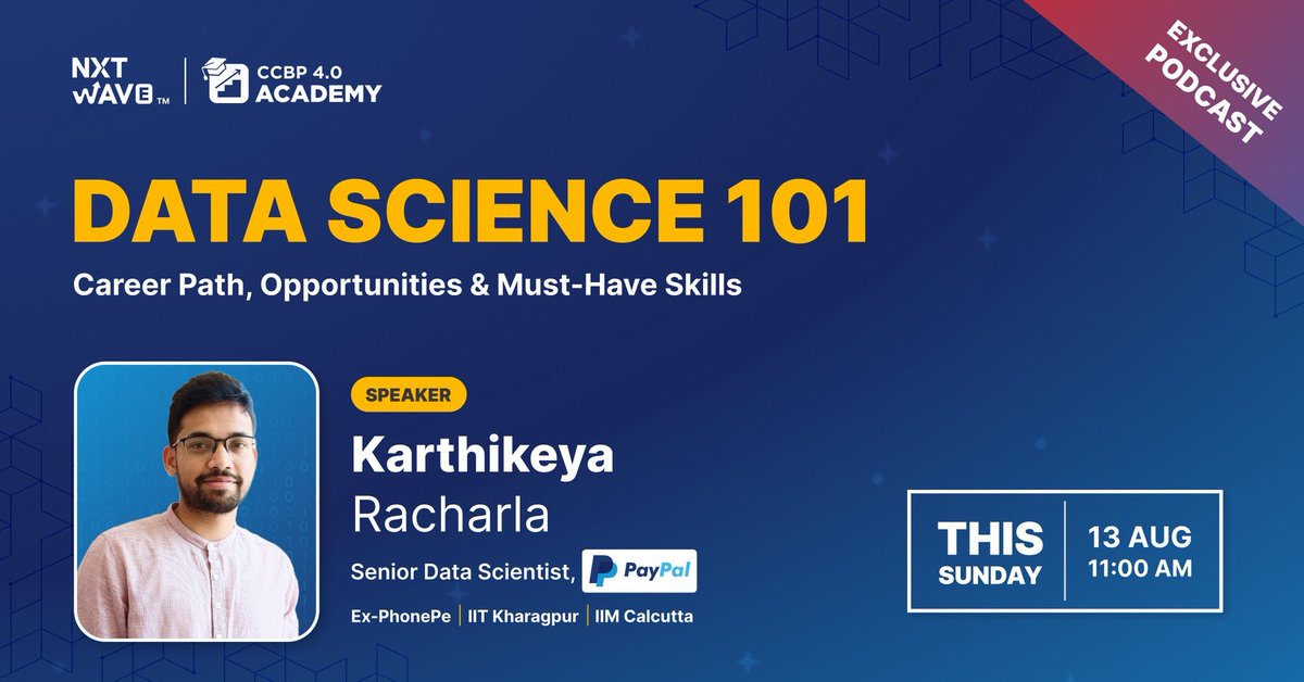 nxtwave_tech's tweet image. Data Science 101 📊⚙️💻

Exploring New Career Paths and Exciting Opportunities!👩‍💻👨‍💻

This Sunday! Exclusive Podcast for CCBP Academy Students!🌟

#DataScience101 #CareerOpportunities #CCBPAcademy #NxtWave #CCBP #DataScienceCareers #DataSciencePodcast #TechEducation #DataAnalysis…