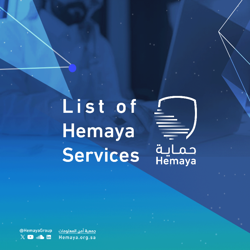 HemayaGroup's tweet photo. تعرّف على أبرز ��دماتنا الاحترافية غير الربحية في مجال الأمن السيبراني، والتي نخدم بها كافة القطاعات لتحقيق الاستدامة وتعزيز القيمة المضافة في خدمة المجتمع المتخصص والعام.

#حماية