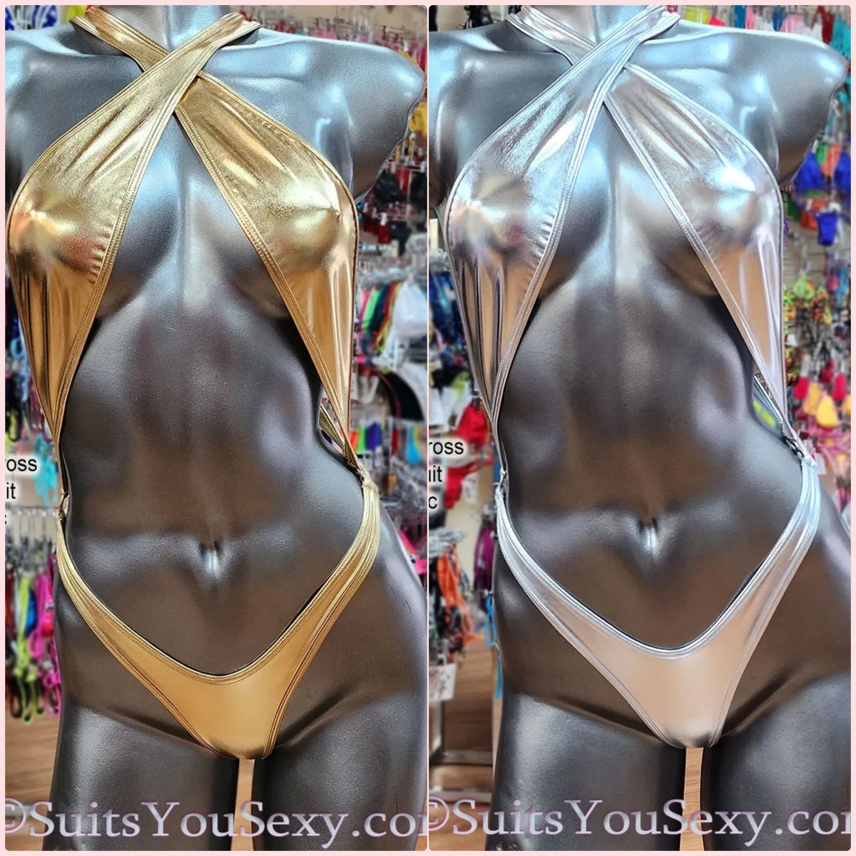SuitsYouBikinis's tweet photo. Which Color Suits You?
Gold or Silver π€
πBarely There Criss Cross 1-Pc Swimsuit.
#barelythere #daretowear #suitsusexy #extremebikini #MadeInAmerica πΊπ² https://t.co/oq1OkQd84z
