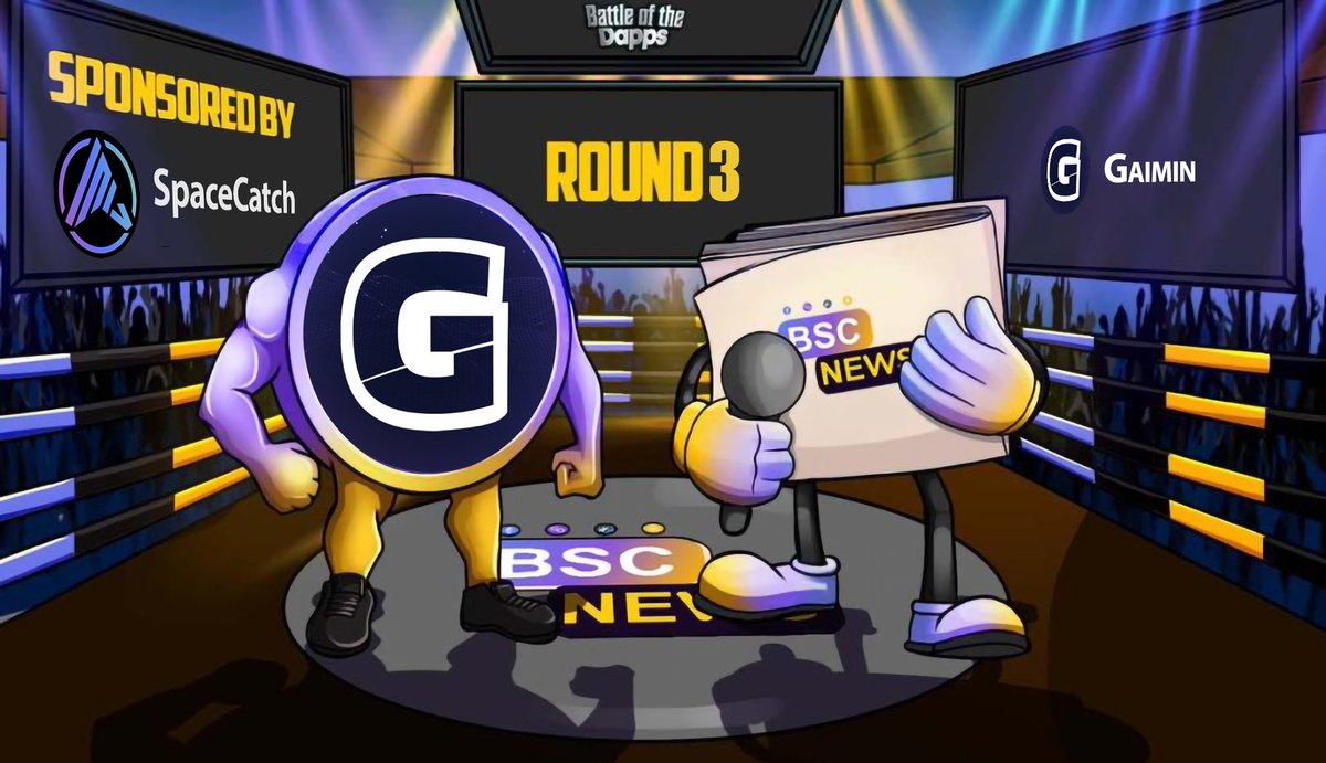 BSCNews's tweet photo. We're giving a giant #battleofthedapps welcome to @GaiminIo  ⚡

Tune in and watch their battle this coming Monday at 5PM UTC  🥊

🔔 https://t.co/4wpemvBrAl

#sponsored by @spacecatch_io https://t.co/fxnpuhY6j3