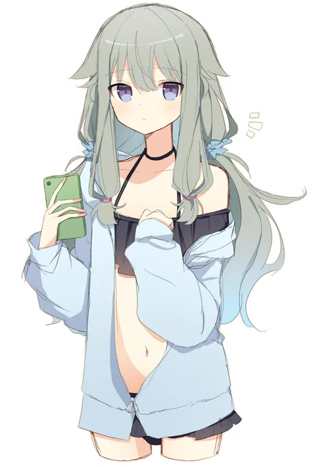 寧々さん(水着のすがた)、おさげもポニテも捨てがたいな……という絵