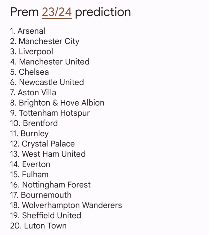 My <a href="/premierleague/">Premier League</a> 2023/24 prediction