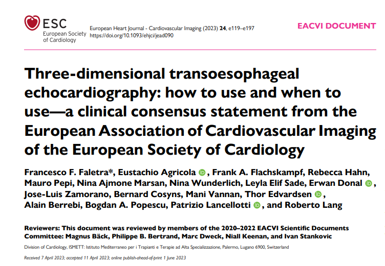echo_stepbystep's tweet photo. #3DTOE: how to use and when to  use—a clinical consensus statement from the #EACVI  of the @escardio 
Francesco F. Faletra et al. ☑️https://t.co/3GFlZXXWND
@EACVIPresident @robertomlang @leylaelifsade @hahn_rt @Cosyns @VDelgadoGarcia @denisamuraru @Luigi @JGrapsa @alexsfelixecho https://t.co/hfZ0T6wBxd