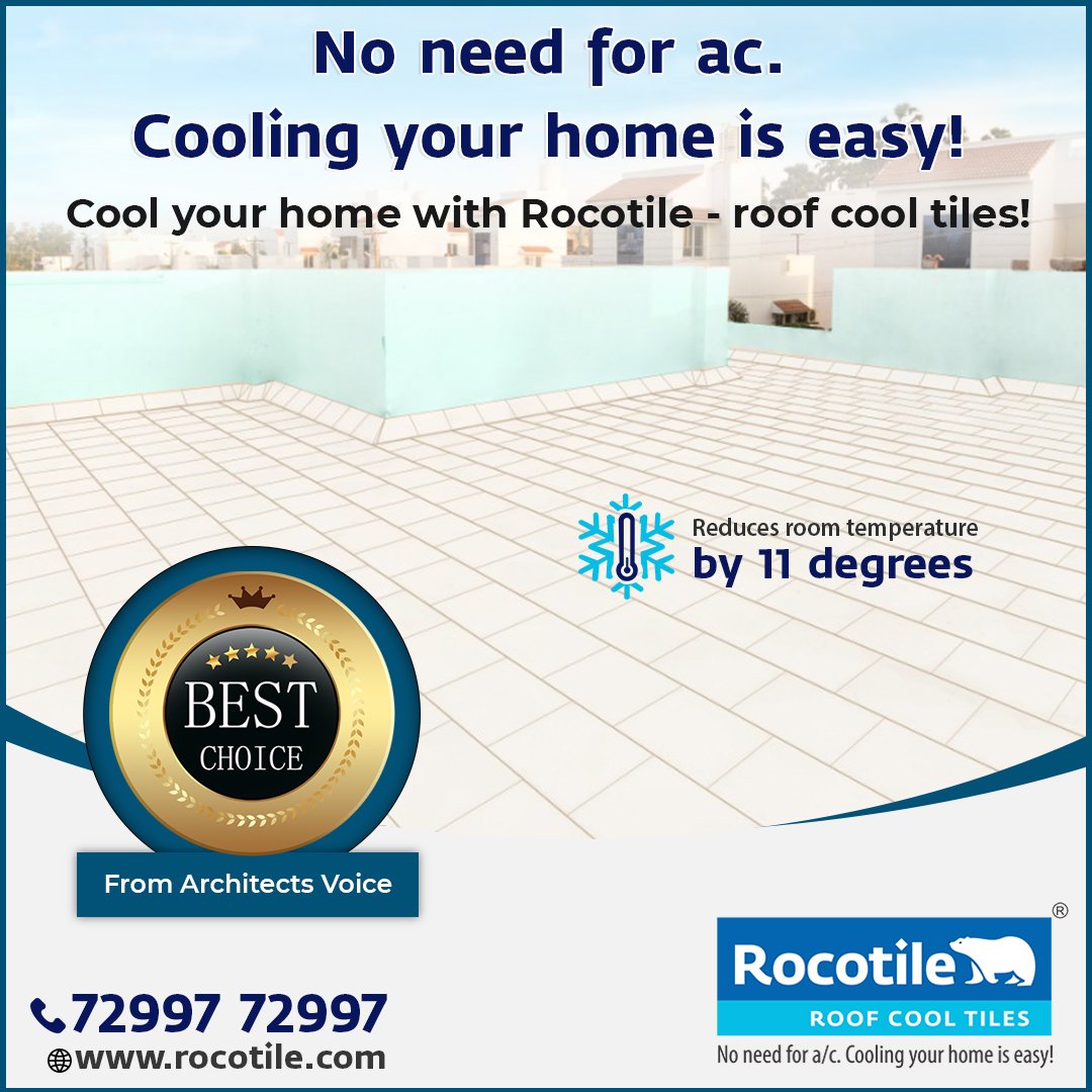 rocotile's tweet photo. Tired of your roof baking in the sun and making your home feel like an oven? ☀️ Say hello to the future with our revolutionary Cool Roof Tiles! 🏠🌀
👉Call us at 72997 72997 to get more details
👉Visit @ https://t.co/7NRWO75jLW 

#rocotile #roofcooltile #terracetile #rooftiles https://t.co/On7uF1GXcO