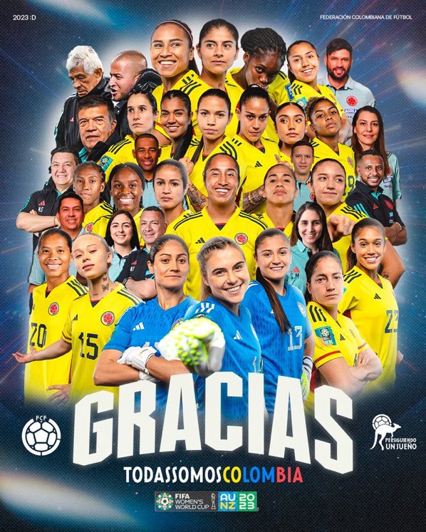 yolandamenesesm's tweet photo. FELICITACIONES A NUESTRAS GUERRERAS, y a todo el equipo técnico de la selección colombia .

Se requiere apoyo para el fútbol femenino en colombia .  

Mil gracias por darnos tanta Alegría. https://t.co/XSjBKzicYj