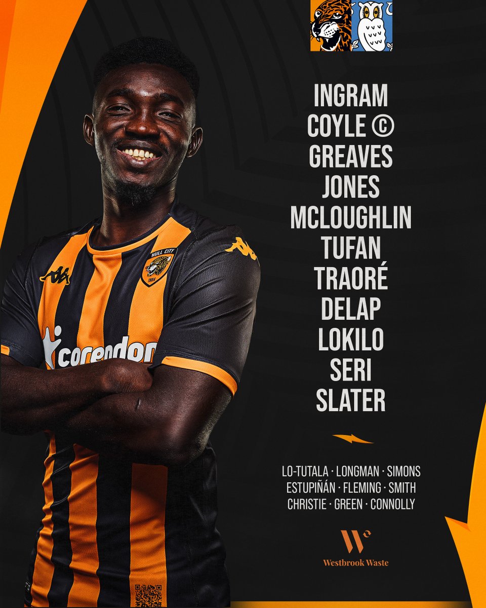 HullCity's tweet photo. Our team for this afternoon's Yorkshire derby! 👊

#hcafc | @WestbrookWaste https://t.co/R9aG3piOJf
