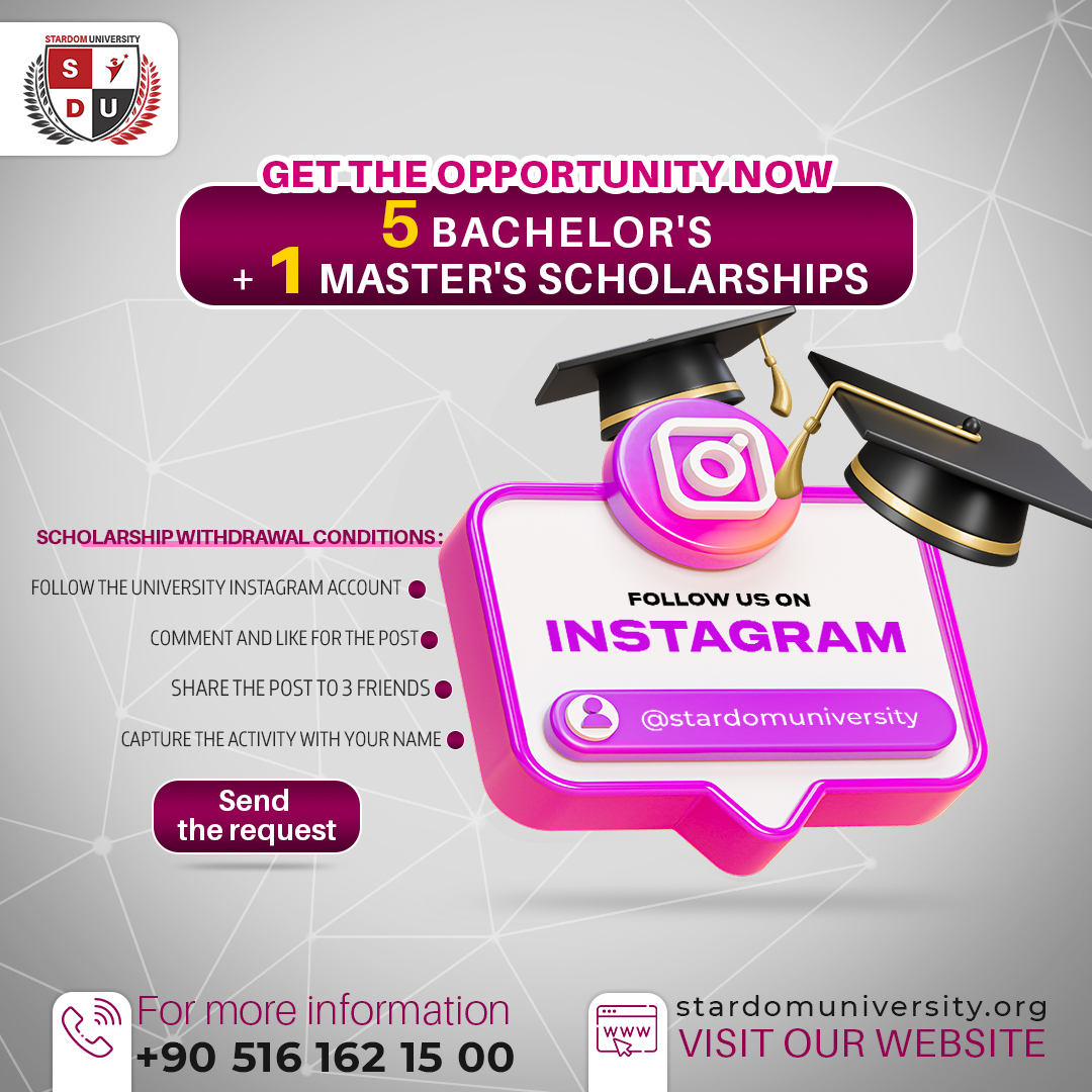 #OnlineScholarship
-Follow instagram.com/stardomunivers…
-Comment & like
-Share to 3 friends
-Capture the Activity, send it with your full name + Phone NO. on WhatsApp Link 
wa.me/message/BYDVEZ…
& Register on our Website
Ad code
SDU-ADL-23
stardomuniversity.org/registration/

#StardomUniversity