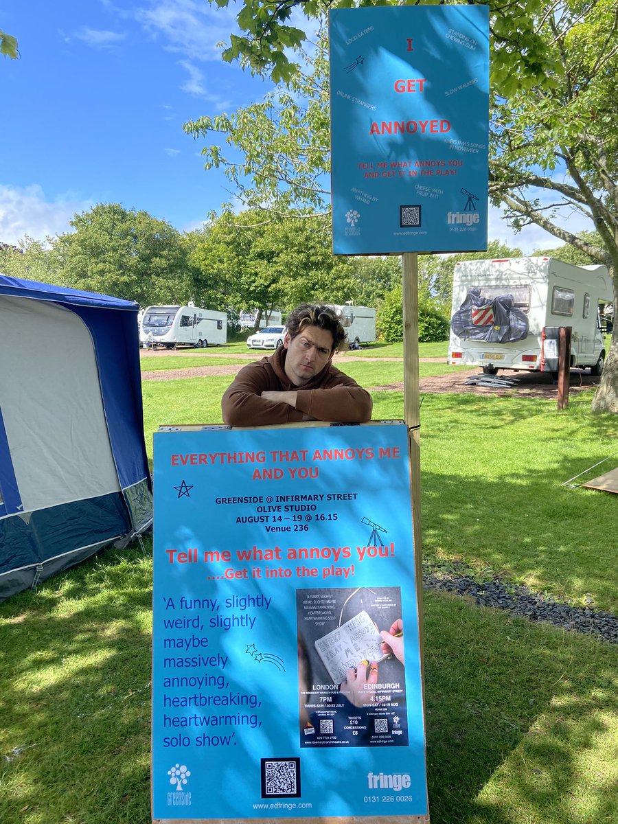 Catch us on the Royal Mile <a href="/edfringe/">Edinburgh Festival Fringe</a> <a href="/GreensideVenue/">Greenside Venues</a>  #edfringe #edfringe23 #edinburghfringe #actor #play #theatre #newwriting #everythingthatannoysmeandyou