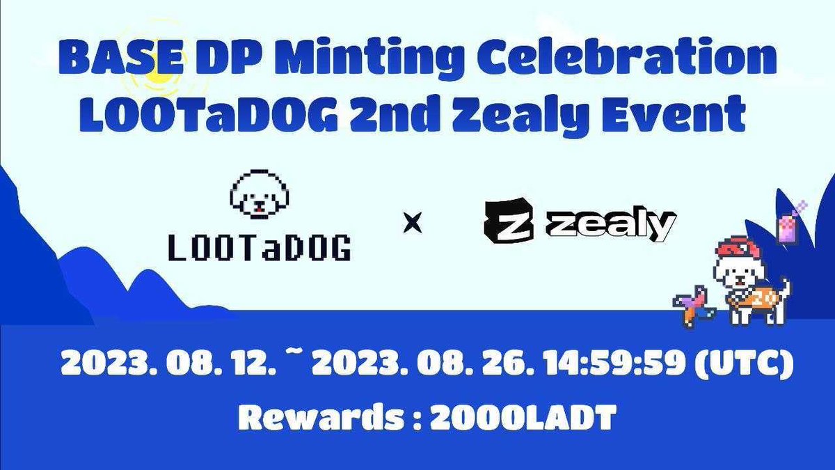 LOOTaDOG's tweet photo. 🐶 Exciting News from #LOOTaDOG🎉
❣️The second round of the Zealy Event, for the next 2 weeks! 🌟
🔥 Get ready to mint your exclusive #DogPass on our cutting-edge Layer 2 solution!
⚡️ Participate, walk your virtual furry friends, and earn amazing rewards for the next two weeks!
🏆 Let's make this event bigger and better together! 🚀
#Web3 #NFTs #LOOTaDOG #DogWalking #Community #airdrop