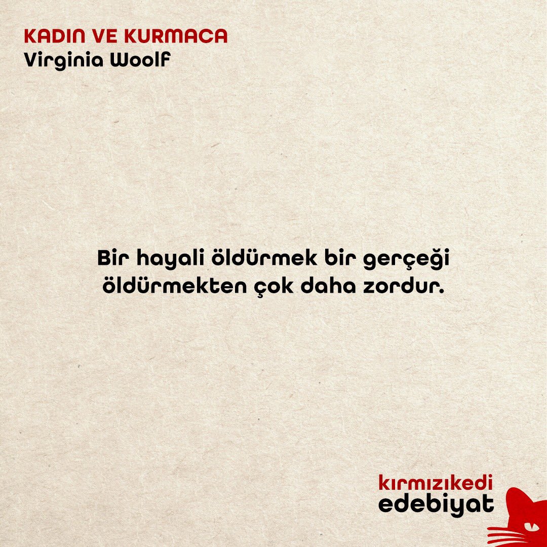 Dünya edebiyatının ve feminizm tarihinin önemli yazarlarından 
Virginia Woolf’un, farklı zamanlarda yayımlanan yazı ve konuşmalarının yer aldığı “Kadın ve Kurmaca” kitabını mutlaka okumalısınız. 

🔎kirmizikediyayinevi.com
#kırmızıkediedebiyat #nekedisiznekitapsız