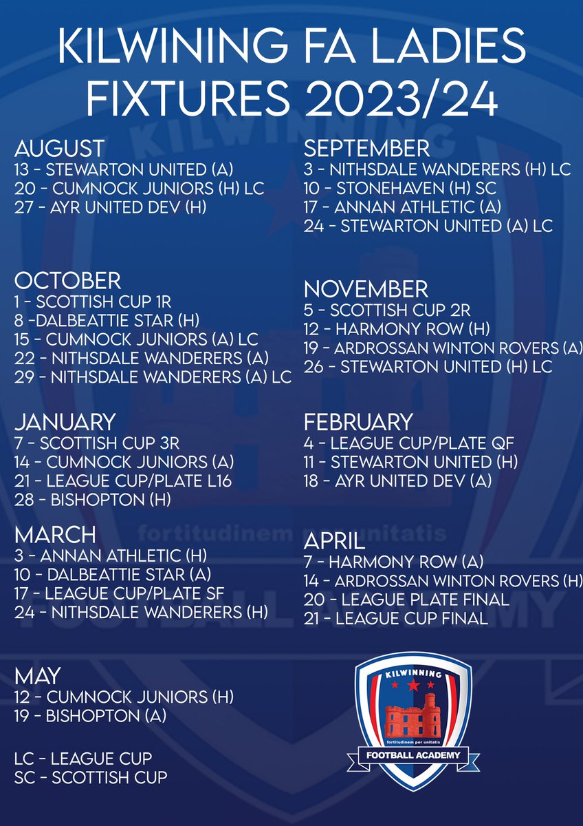 KFAWomen's tweet photo. Our updated fixture list for the 2023/24 season ⚽️ https://t.co/EP0Oe0fTdm