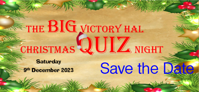 Our BIG Christmas QUIZ Night returns on Saturday 9th December. More details to follow