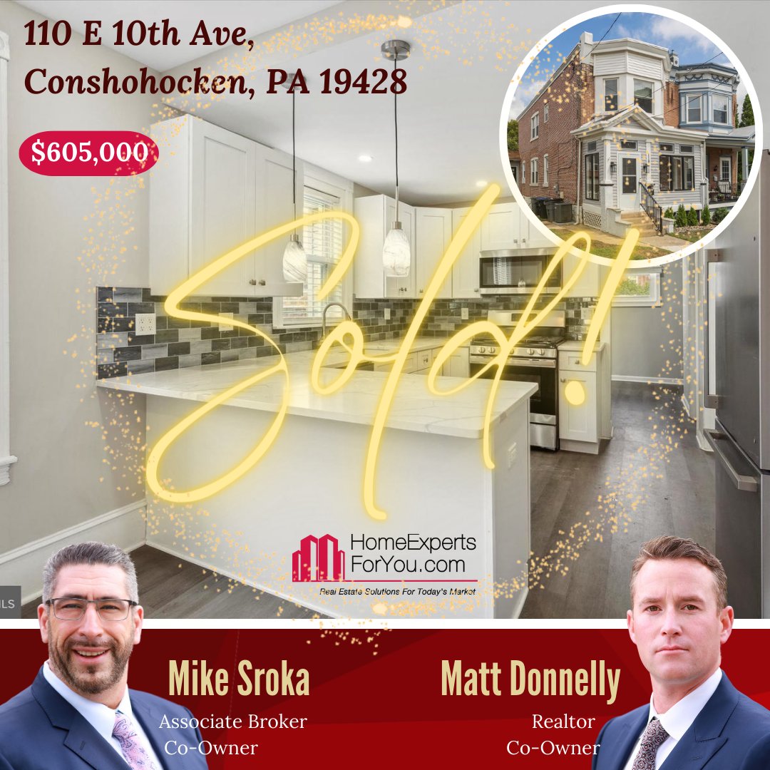 HomeExpertsTeam's tweet photo. #JustSold this stunning 4-bedroom twin in #Conshohocken🎉

DM us so you have the best partners to help you sell your house or find your next home!

📱267-544-9911
📧Info@HomeExpertsForYou.com

#homeexpertsforyou #homeexpertsforyouteam #kwmainline #settlement https://t.co/pW1GHYhu63