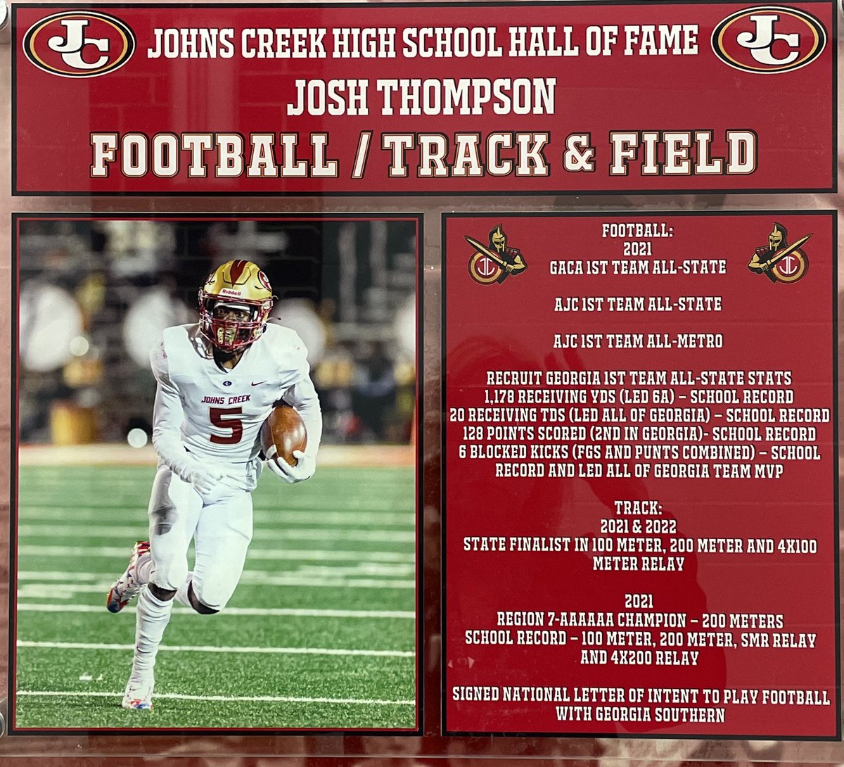 Joshua “JET” Thompson ✈️ (@jet5thnation) on Twitter photo 🙏🏾AGTG🙏🏾 I am incredibly honored to share that I have been inducted into the <a href="/jcgladiators/">Johns Creek Athletics</a> Hall of Fame! I would like to extend my gratitude and appreciation to my incredible village. To the remarkable teachers, dedicated coaches, and steadfast friends!! #JETWORLD #HallOfFame 🙏🏾AGTG🙏🏾 I am incredibly honored to share that I have been inducted into the <a href="/jcgladiators/">Johns Creek Athletics</a> Hall of Fame! I would like to extend my gratitude and appreciation to my incredible village. To the remarkable teachers, dedicated coaches, and steadfast friends!! #JETWORLD #HallOfFame