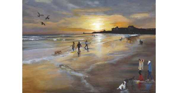 Bridekirkart's tweet image. Sunrise - Morning has broken by Pam Morton buff.ly/3YmIl8C #Tynemouth #Longsands #Sunrise Signed limited edition prints available with Free UK mainland delivery.