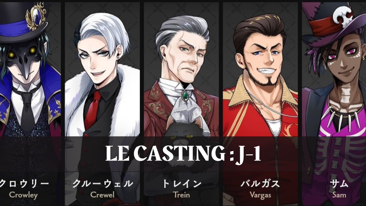 ema_deus's tweet photo. 🪶 Vous n'avez pas oublié de faire vos devoirs ?

💪Tout le STAFF de Night Raven College est là pour vous aider dans votre apprentissage

C'est le dernier jour et CROWLEY, CREWEL, TREIN, VARGAS et SAM ne tiennent plus en place...

🔮+ d'infos : DEMAIN !
#twistedwonderland https://t.co/aIAZt8p98m