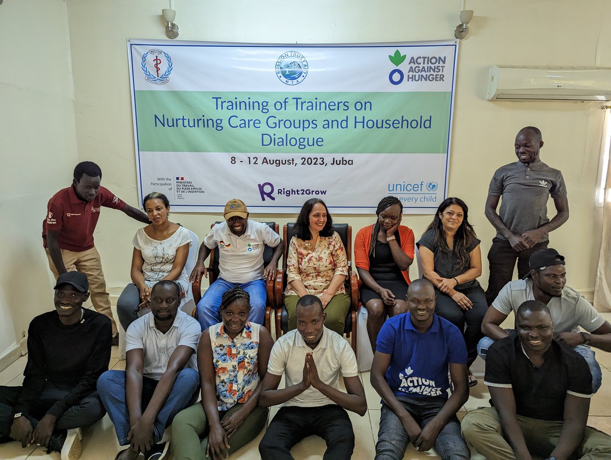 ACF_SouthSudan's tweet image. 🎉 Wrapping up a pivotal training with a flourish! 🌟 Action Against Hunger in South Sudan has triumphantly concluded the Training of Trainers (ToT) on Nurturing Care groups and Household Dialogue at the Grand Hotel in Juba. 💪🏼🏨 #SBCC #Empowerment #SouthSudan