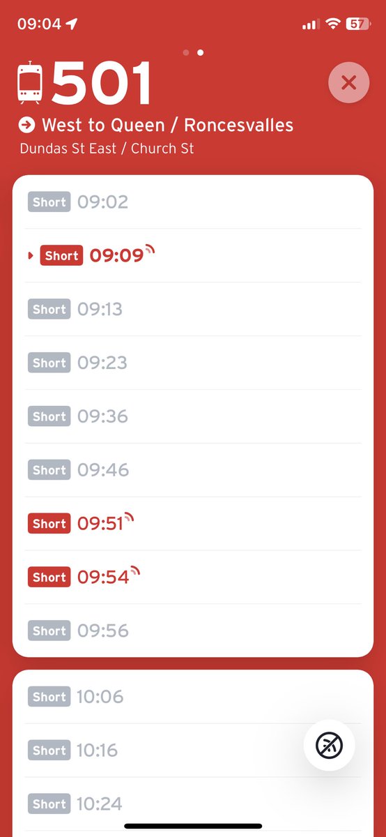 nrlapier's tweet photo. ⁦@TTChelps⁩ Why is there virtually no service on the 501 this morning? https://t.co/q5XW0cAzzZ